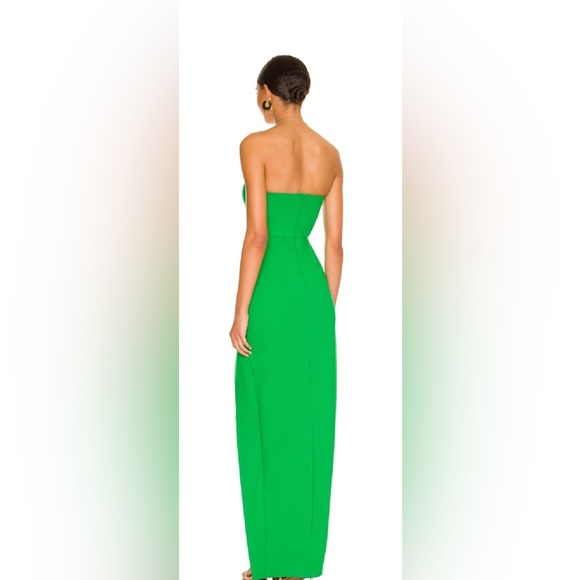 New NWT Superdown ryleigh strapless maxi dress green split hem revolve - Picture 3 of 7